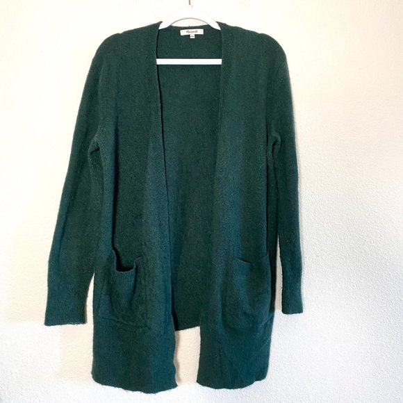 Madewell Kent Cardigan Long Sleeve Sweater Donegal Forest Green - Picture 2 of 6